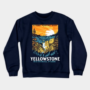 Yellowstone National Park - Lower Falls Vintage WPA Poster Style Crewneck Sweatshirt